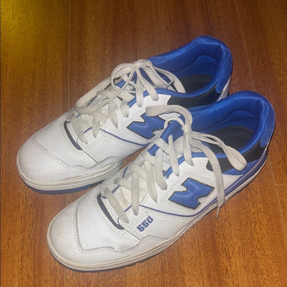 550 blue and white new balance sneakers